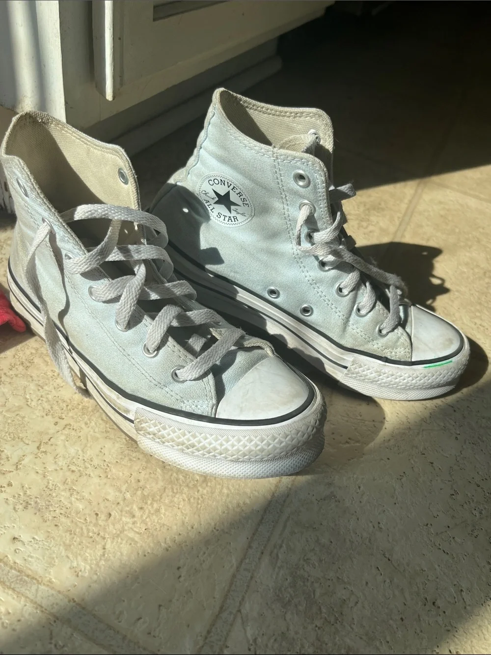Converse High Top Sneakers - Pale Blue and White